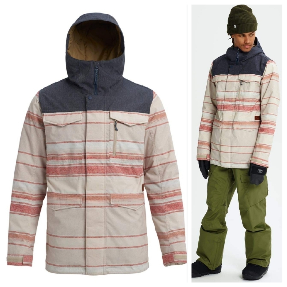 Burton Covert Striped Insulated Snowboard Ski Jacket Coat
